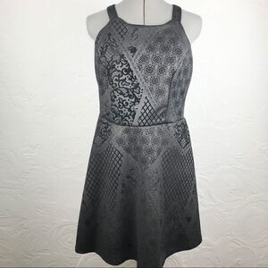 Maurice’s Black Skater Dress with Lattice Scroll